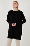 Triko Modest Bisiklet Yaka Kadın Kazak 4616152 SİYAH