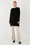 Triko Modest Bisiklet Yaka Kadın Kazak 4616152 SİYAH