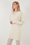 Triko Modest Bisiklet Yaka Kadın Kazak 4616152 KREM
