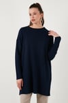 Triko Modest Bisiklet Yaka Kadın Kazak 4616152 LACİVERT