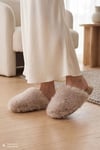 Tw Ella Peluş Ev Kadın Terlik JJ0306 BEJ