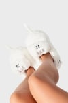 Tw Gatto Sessiz Taban Animal Kadın Panduf CC0588 BEYAZ