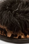 Tw Raty Leopar Desenli Tüylü Kadın Terlik CC0100 KAHVE