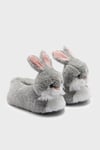 Tw Rolly Sessiz Tabanlı Hayvan Figürlü Kız Çocuk Panduf CC0692 GRİ