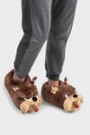 Twigy Tw Bulldog Sessiz Tabanlı Hayvan Figürlü Erkek Panduf AA0613 KAHVE