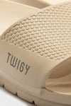 Twigy Tw Jago Logolu Tek Bantlı Bayan Terlik DD0921 BEJ