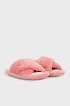 Twigy Tw Yumuşak Dokulu Tüylü Çapraz Bayan Terlik CC0184 PEMBE