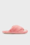Twigy Tw Yumuşak Dokulu Tüylü Çapraz Bayan Terlik CC0184 PEMBE