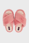 Twigy Tw Yumuşak Dokulu Tüylü Çapraz Bayan Terlik CC0184 PEMBE