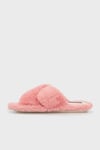 Twigy Tw Yumuşak Dokulu Tüylü Çapraz Bayan Terlik CC0184 PEMBE