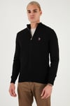 U.S. Polo Pamuklu Slim Fit Logolu Erkek Hırka G081SZ0TH2227188 SİYAH
