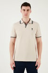 U.S. Polo Logolu % 100 Pamuk Slim Fit Erkek Polo Yaka T Shirt G081SZ0112085130 TAŞ
