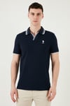 U.S. Polo Logolu % 100 Pamuk Slim Fit Erkek Polo Yaka T Shirt G081SZ0112085130 LACİVERT