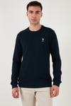 U.S. Polo Pamuklu Regular Fit Logolu Bisiklet Yaka Erkek Sweat G081GL0822249136 LACİVERT