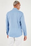 U.S. Polo Pamuklu Slim Fit Logolu Uzun Kollu Erkek Gömlek G081SZ0042225619 Koyu Mavi