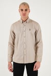 U.S. Polo Pamuklu Slim Fit Uzun Kol Erkek Gömlek G081SZ0042225643 HAKİ