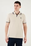 U.S. Polo Logolu % 100 Pamuk Slim Fit Erkek Polo Yaka T Shirt G081SZ0112085130 TAŞ