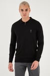 U.S. Polo Pamuklu Comfort Fit Polo Yaka Erkek Kazak G081SZ0TK2236535 SİYAH