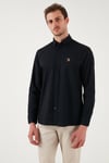 U.S. Polo % 100 Pamuk Regular Fit Düğmeli Yaka Logolu Erkek Gömlek G081GL0042084002 SİYAH