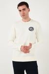 U.S. Polo Pamuklu Regular Fit Logolu Bisiklet Yaka Erkek Sweat G081GL0822237377 İnci