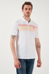 U.S. Polo % 100 Pamuk Regular Fit Çizgi Detaylı Düğmeli Erkek Polo Yaka T Shirt G081SZ0112107339 Kavun