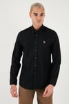 U.S. Polo Pamuklu Slim Fit Logolu Uzun Kollu Erkek Gömlek G081SZ0042225619 SİYAH