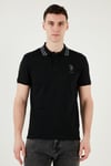 U.S. Polo Pamuklu Slim Fit Düğmeli Erkek Polo Yaka T Shirt G081GL0112084093 SİYAH