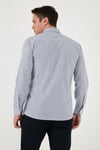 U.S. Polo Çizgili Pamuklu Slim Fit Düğmeli Yaka Erkek Gömlek G081SZ0042103065 AÇIK LACİVERT