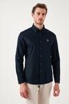 U.S. Polo % 100 Pamuk Slim Fit Düğmeli Yaka Logolu Erkek Gömlek G081SZ0042082904 LACİVERT