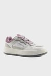 U.S. Polo Assn Logolu Kalın Taban Sneaker Bayan Ayakkabı LINA 5FX BEYAZ-GÜMÜŞ