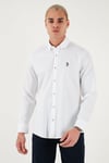 U.S. Polo Pamuklu Slim Fit Uzun Kol Erkek Gömlek G081SZ0042225643 BEYAZ