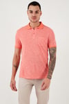 U.S. Polo Pamuk Karışımlı Slim Fit Erkek Polo Yaka T Shirt G081GL0111792137 NAR ÇİÇEĞİ