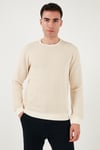 U.S. Polo Pamuklu Regular Fit Bisiklet Yaka Erkek Sweat G081SZ0822239321 KREM