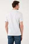 U.S. Polo Desenli % 100 Pamuk Regular Fit Bisiklet Yaka Erkek T Shirt G081SZ0112106970 BEYAZ