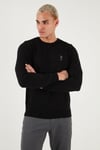 U.S. Polo Pamuklu Slim Fit Logolu Bisiklet Yaka Erkek Kazak G081SZ0TK2226959 SİYAH