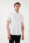 U.S. Polo % 100 Pamuk Regular Fit Düğmeli Yaka Logolu Erkek Gömlek G081GL0042083854 BEYAZ