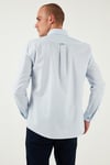 U.S. Polo % 100 Pamuk Slim Fit Düğmeli Yaka Logolu Erkek Gömlek G081SZ0042083079 AÇIK MAVİ