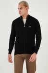 U.S. Polo Pamuklu Slim Fit Logolu Erkek Hırka G081SZ0TH2227188 SİYAH