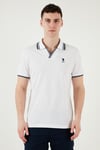 U.S. Polo Logolu % 100 Pamuk Slim Fit Erkek Polo Yaka T Shirt G081SZ0112085130 BEYAZ