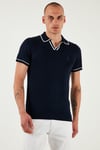 U.S. Polo Logolu Slim Fit Polo Yaka Kısa Kollu Erkek Kazak G081SZ0TK2100068 LACİVERT