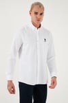 U.S. Polo Pamuklu Slim Fit Logolu Uzun Kollu Erkek Gömlek G081GL0042225434 BEYAZ