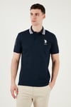 U.S. Polo Pamuklu Slim Fit Düğmeli Erkek Polo Yaka T Shirt G081GL0112084093 LACİVERT