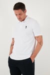U.S. Polo Logolu Pamuklu Regular Fit Düğmeli Polo Yaka Erkek T Shirt G081GL0112106339 BEYAZ