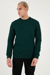 U.S. Polo Pamuklu Regular Fit Logolu Bisiklet Yaka Erkek Sweat G081GL0822237151 KOYU YEŞİL