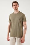 U.S. Polo Modal Karışımlı Regular Fit Bisiklet Yaka Logolu Erkek T Shirt G081SZ0112084363 Vizon