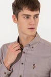 U.S. Polo % 100 Pamuklu Slim Fit Erkek Gömlek G081SZ0041450261 Coconut