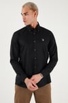 U.S. Polo Pamuklu Slim Fit Uzun Kol Erkek Gömlek G081SZ0042225643 SİYAH