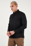 U.S. Polo Pamuklu Slim Fit Logolu Uzun Kollu Erkek Gömlek G081GL0042225434 SİYAH