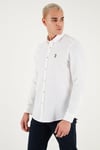 U.S. Polo Pamuklu Slim Fit Logolu Uzun Kollu Erkek Gömlek G081SZ0042225619 BEYAZ