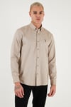 U.S. Polo Pamuklu Slim Fit Uzun Kol Erkek Gömlek G081SZ0042225643 HAKİ